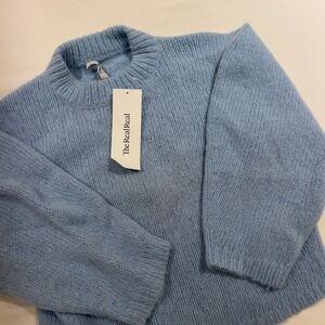 Tibi Light Blue Alpaca Blend Crewneck Knit Sweater Womens Small